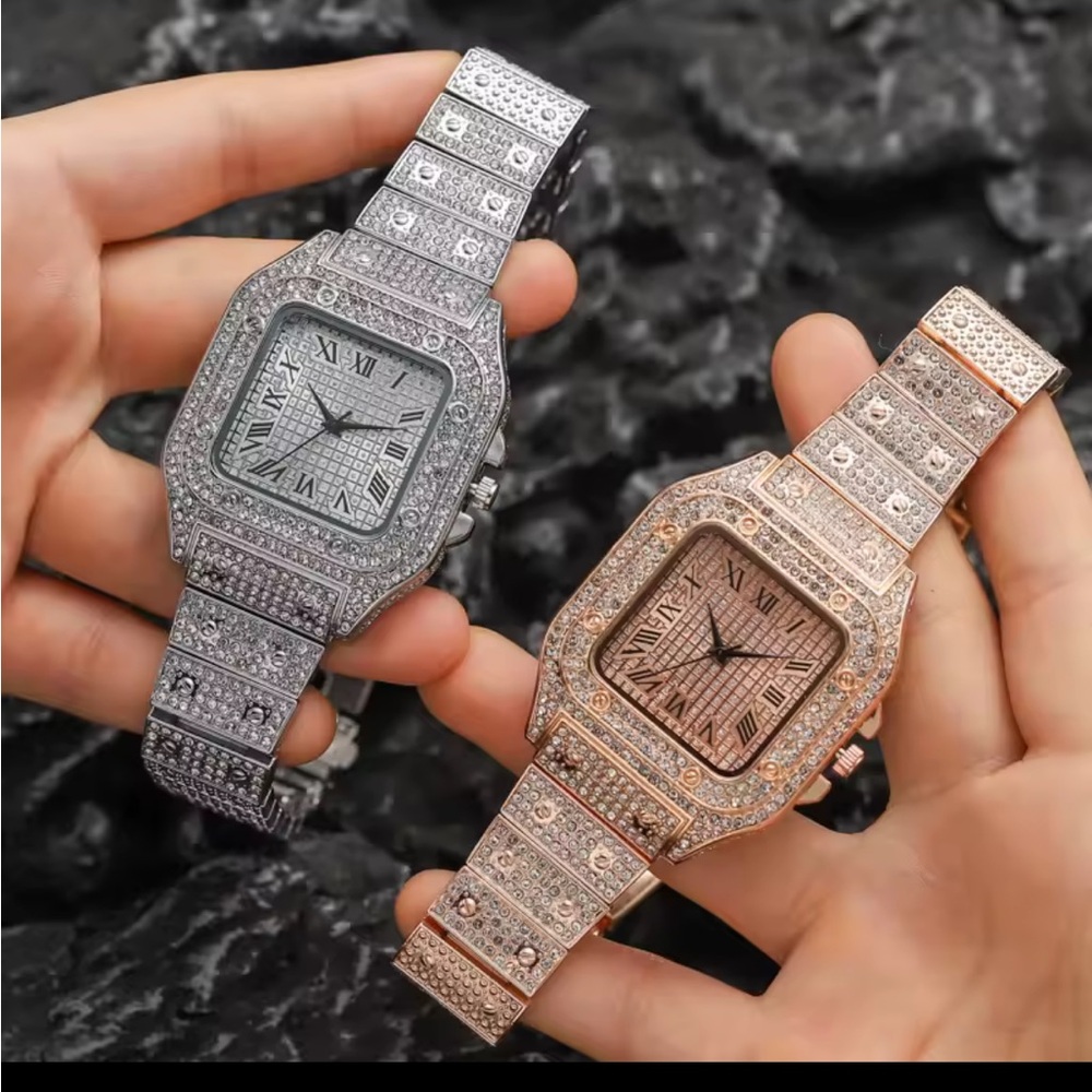Luxury Silver and Rose Gold Men's Watch Set